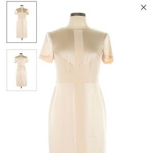 Ann Taylor Seamed Short Sleeve Sheath Dress